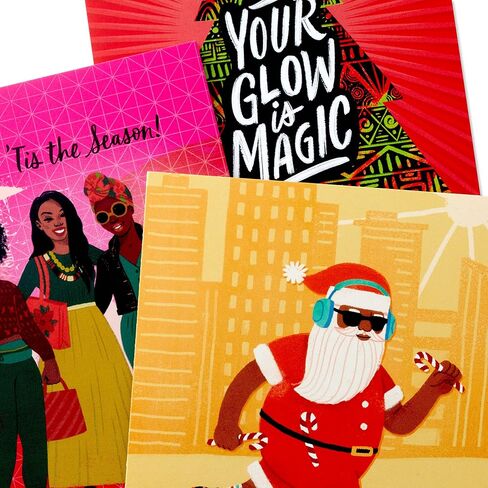 Hallmark Mahogany Christmas Money or Gift Card Holders (6 Cards with Envelopes) Black Santa with Reindeer in Saudi Arabia