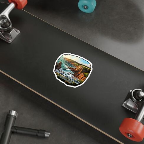 Cape Breton Highlands Nova Scotia Canada Sticker Decal Vinyl Small Waterproof for Water Bottle Mug Passport Book Scrapbook Notebook Laptop Tumbler Skateboard Computer Size 4" ID44990 in Saudi Arabia