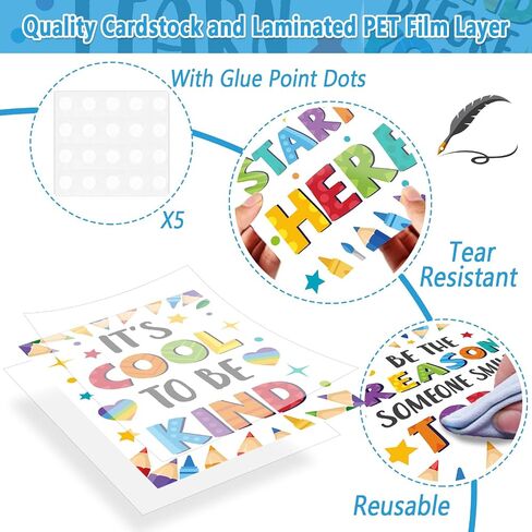 gisgfim 12pcs Classroom Motivational Poster Colorful Educational Poster Positive Quote Bulletin Board Inspirational Classroom Decorations for Elementary Middle High School Growth Mindset Wall Supplies in Saudi Arabia