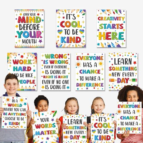 gisgfim 12pcs Classroom Motivational Poster Colorful Educational Poster Positive Quote Bulletin Board Inspirational Classroom Decorations for Elementary Middle High School Growth Mindset Wall Supplies in Saudi Arabia
