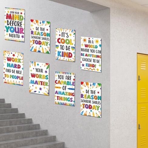 gisgfim 12pcs Classroom Motivational Poster Colorful Educational Poster Positive Quote Bulletin Board Inspirational Classroom Decorations for Elementary Middle High School Growth Mindset Wall Supplies in Saudi Arabia