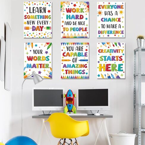 gisgfim 12pcs Classroom Motivational Poster Colorful Educational Poster Positive Quote Bulletin Board Inspirational Classroom Decorations for Elementary Middle High School Growth Mindset Wall Supplies in Saudi Arabia