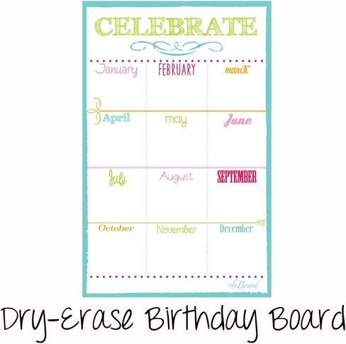 Magnetic Birthday Dry Erase Calendar White Color, Birthdays to Remember- Magnetic Calendar for Refrigerator, Birthday Calendar. in Saudi Arabia