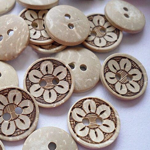 Kissitty 50pcs 1/2 Inch Wooden Round Sewing Buttons 4 Holes Wheat Color Flatback Craft Button for Handmade Crafts DIY Decor Sewing Clothing in Saudi Arabia