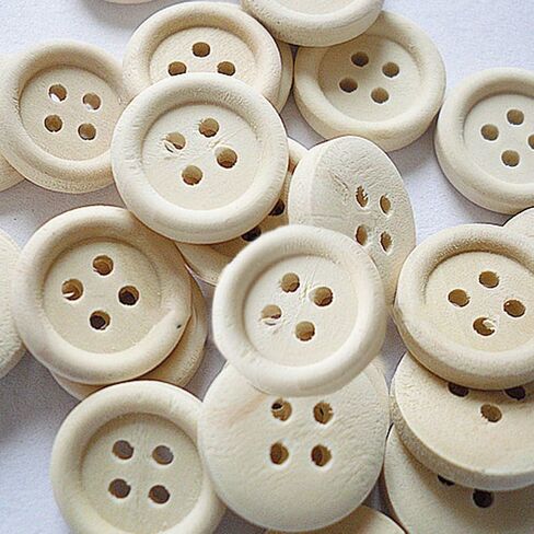 Kissitty 50pcs 1/2 Inch Wooden Round Sewing Buttons 4 Holes Wheat Color Flatback Craft Button for Handmade Crafts DIY Decor Sewing Clothing in Saudi Arabia