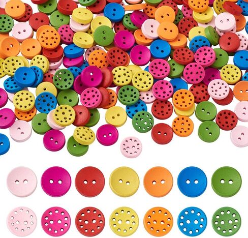 Kissitty 50pcs 1/2 Inch Wooden Round Sewing Buttons 4 Holes Wheat Color Flatback Craft Button for Handmade Crafts DIY Decor Sewing Clothing in Saudi Arabia