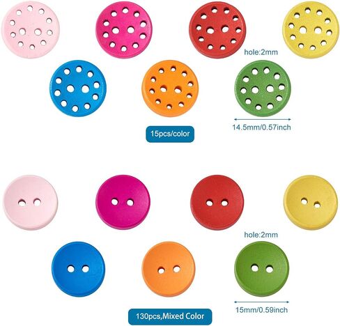 Kissitty 50pcs 1/2 Inch Wooden Round Sewing Buttons 4 Holes Wheat Color Flatback Craft Button for Handmade Crafts DIY Decor Sewing Clothing in Saudi Arabia