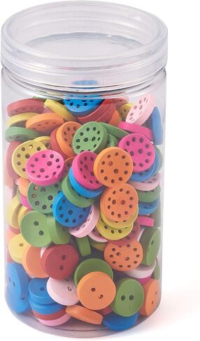 Kissitty 50pcs 1/2 Inch Wooden Round Sewing Buttons 4 Holes Wheat Color Flatback Craft Button for Handmade Crafts DIY Decor Sewing Clothing in Saudi Arabia