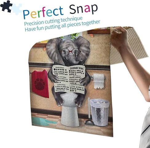 أحجيات الصور المقطوعة 1000 قطعة للبالغين - ألغاز خشبية لقراءة الصحف والكلاب - ألغاز للأطفال الصغار وديكور الحمام المنزلي، لعبة مضحكة، أفضل هدية لألعاب ما قبل المدرسة in Kuwait