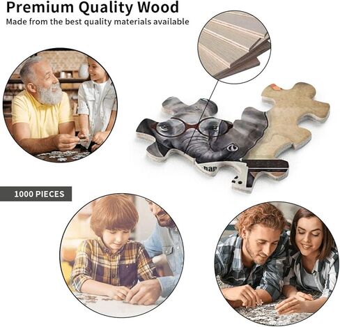 أحجيات الصور المقطوعة 1000 قطعة للبالغين - ألغاز خشبية لقراءة الصحف والكلاب - ألغاز للأطفال الصغار وديكور الحمام المنزلي، لعبة مضحكة، أفضل هدية لألعاب ما قبل المدرسة in Kuwait