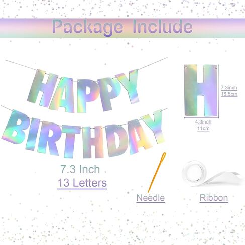 107 Pcs DIY Silver Party Banner, A to Z Letters 0 to 9 Numbers, Customizable Glitter Paper Party Banner Kit for Happy Birthday Party Baby Shower Graduation Christmas Any Partry Decorations Supplies in Saudi Arabia