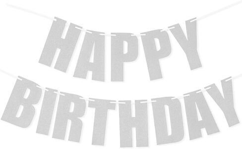 107 Pcs DIY Silver Party Banner, A to Z Letters 0 to 9 Numbers, Customizable Glitter Paper Party Banner Kit for Happy Birthday Party Baby Shower Graduation Christmas Any Partry Decorations Supplies in Saudi Arabia