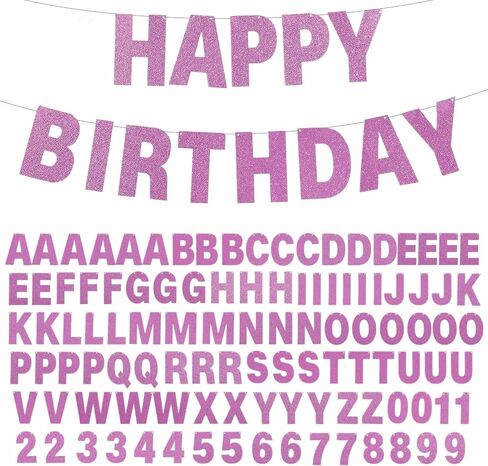 107 Pcs DIY Silver Party Banner, A to Z Letters 0 to 9 Numbers, Customizable Glitter Paper Party Banner Kit for Happy Birthday Party Baby Shower Graduation Christmas Any Partry Decorations Supplies in Saudi Arabia