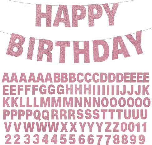 107 Pcs DIY Silver Party Banner, A to Z Letters 0 to 9 Numbers, Customizable Glitter Paper Party Banner Kit for Happy Birthday Party Baby Shower Graduation Christmas Any Partry Decorations Supplies in Saudi Arabia