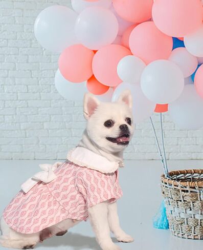 فستان للكلاب، فستان للكلاب قابل للتنفس، فستان ناعم للكلاب، ملابس لطيفة للحيوانات الأليفة للفتيات من الكلاب الصغيرة والمتوسطة (وردي، مقاس XL) in Kuwait
