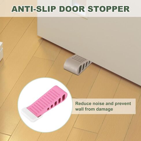 uxcell 6 Pcs Door Stoppers for Bottom of Door, 30mm/1.18 Inch Door Stops, Rubber Door Stopper Wedge Anti Slip, Window Stopper Door Stackable, White in Saudi Arabia