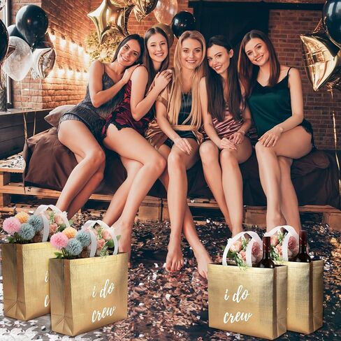 CHENGU 8 Pieces Bridesmaid Gift Bags I Do Crew Bachelorette Bags Bridesmaid Gifts for Wedding Day Bachelorette Party Bridal Party Favor Team Bride Bridal Shower(Rose Gold) in Kuwait