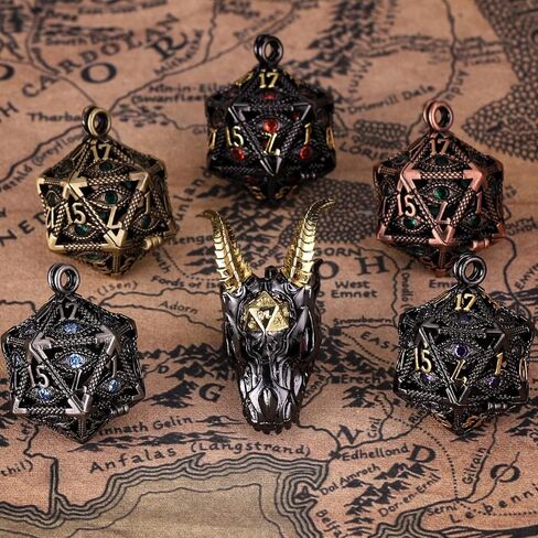 ManChDa DND مجموعة نرد المعادن DND النرد قلادة التنين قلادة للرجال قلادة على شكل تنين الزنزانات والتنينات D20 قلادة in Kuwait