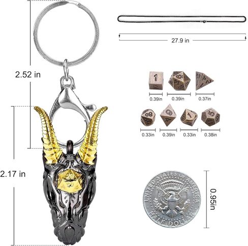 ManChDa DND مجموعة نرد المعادن DND النرد قلادة التنين قلادة للرجال قلادة على شكل تنين الزنزانات والتنينات D20 قلادة in Kuwait