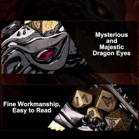 ManChDa DND مجموعة نرد المعادن DND النرد قلادة التنين قلادة للرجال قلادة على شكل تنين الزنزانات والتنينات D20 قلادة in Kuwait