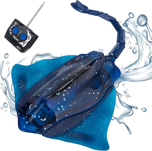 Contixo R11 RC Stingray Toy - Waterproof Remote Control Water Toy - LED Lights - Dual Motors - Indoor & Outdoor Toys - Pool & Bathtub - Gifts for Kids & Toddlers - Boys & Girls - Ages 3-12 - Blue in Saudi Arabia