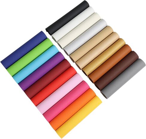 20 قطعة 12 × 8 بوصة (30 × 20 سم) ملاءات جلدية صناعية، A4 نسيج جلد صناعي ناعم مزخرف من البولي يوريثان لصنع أقراط الأقواس DIY Craft in Kuwait