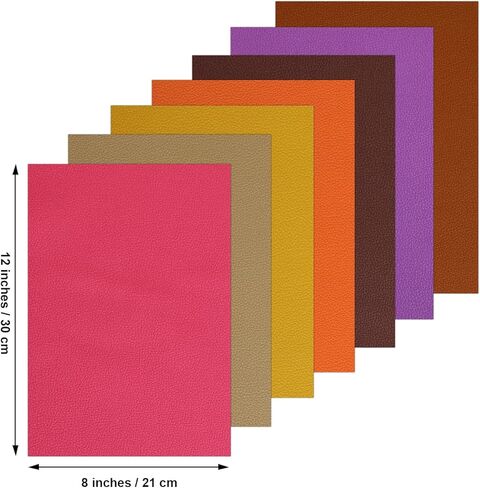 20 قطعة 12 × 8 بوصة (30 × 20 سم) ملاءات جلدية صناعية، A4 نسيج جلد صناعي ناعم مزخرف من البولي يوريثان لصنع أقراط الأقواس DIY Craft in Kuwait