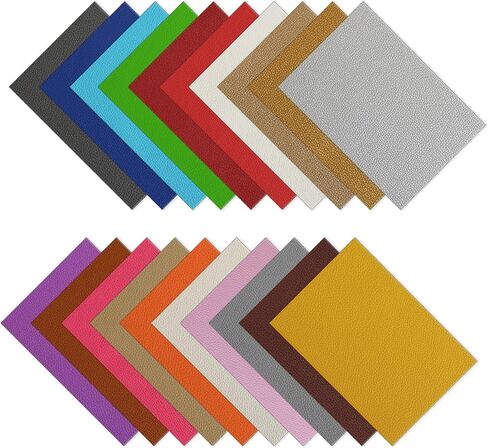 20 قطعة 12 × 8 بوصة (30 × 20 سم) ملاءات جلدية صناعية، A4 نسيج جلد صناعي ناعم مزخرف من البولي يوريثان لصنع أقراط الأقواس DIY Craft in Kuwait