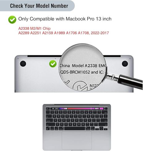 BlueSwan Sparkly Hard Case Compatible for MacBook Pro 13 inch Case 2024 2023-2017 Release A2338 M2/M1Chip A2289 A2251 A2159 A1989 A1706 A1708, Full Protection Hard Shell Cases for Girl, Glitter Clear in Kuwait