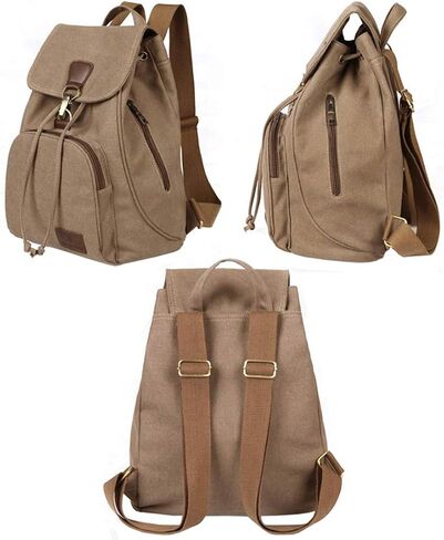 WITERY Women Canvas Fashion Backpacks Purse Casual Outdoor Shopping Daypacks Sports Rucksack Hiking Travel Multipurpose Bag in Kuwait