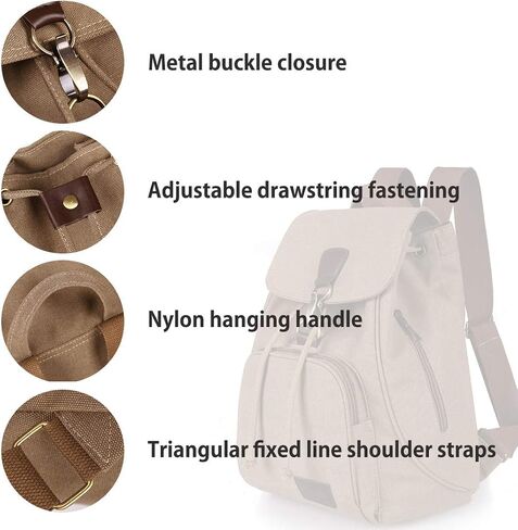 WITERY Women Canvas Fashion Backpacks Purse Casual Outdoor Shopping Daypacks Sports Rucksack Hiking Travel Multipurpose Bag in Kuwait