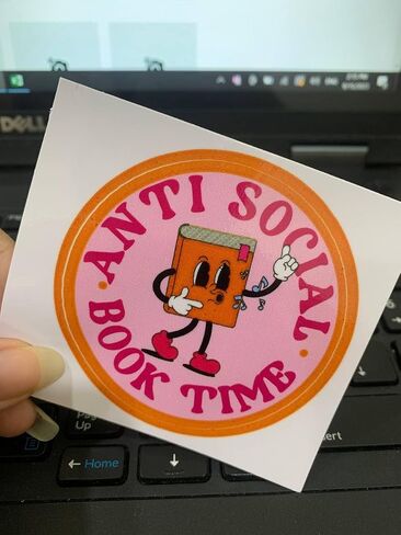 Anti-Social Book Time Sticker, Book Sticker, Sticker for Readers, Kindle Sticker, Gifts for Book Lovers, Bookish Merch, Kindle Gift, Smut, Reading Lovers, Library Decals (2 inch)… in Saudi Arabia
