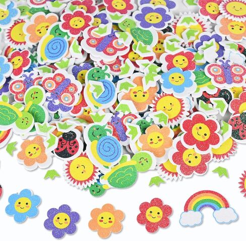 120Pieces Foam Stickers,Partial Glitter Unicorns & Rainbows Foam Stickers,Unicorn Stickers for Kids Party Favors and Crafts in Saudi Arabia