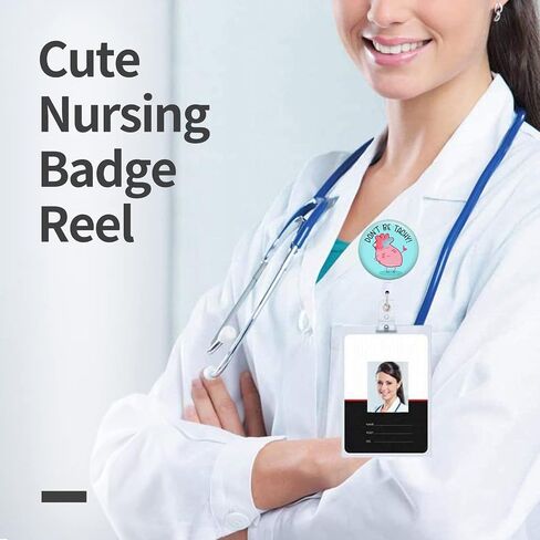 Don't Be Tachy Badge Reels Holder Retractable with ID Clip for Nurse Name Tag Card Heart Anatomy Cardiology Nursing Doctor Teacher Student Medical Work Office Alligator Clip in Saudi Arabia
