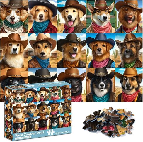 crowm Jigsaw Puzzle for Adults - 1000 Unique Piece, Family & Friends Game Funny Dog, Pet Puzzles Perfect for Game Nights Challenging Gift Animal Puzzle Home Decor in Saudi Arabia