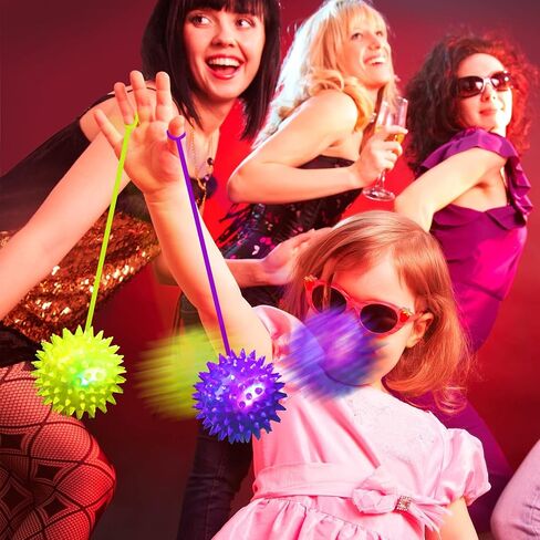 36 حزمة من الكرات النطاطة المضيئة للأطفال، كرة شائكة LED مع حبل، ألعاب حسية، كرات الضغط تنمو في الظلام، كرات وامضة للحفلات، مكافآت مدرسية للطلاب، البالغين، 2.6 بوصة in Kuwait