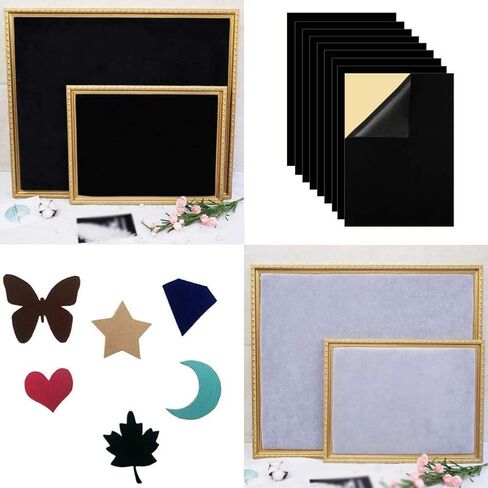 10 Sheet 11.8 x 8.3 Inch Self Adhesive Velvet Sheets Stickers Jewelry Drawer Velvet Liner Sticky Craft Velvet Fabric Jewelry Box Liner Material in Saudi Arabia