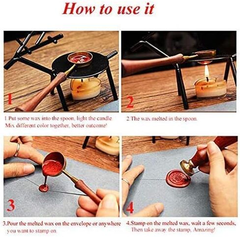 Butterfly Wax Seal Stamp Wooden Book Gift Box Melting Spoon Sealing Wax Sticks Set Embellishment Wedding Invitation Christmas Card Snail Mail Gift Wrap Wine Package Sealing Wax Seal Stamp in Kuwait