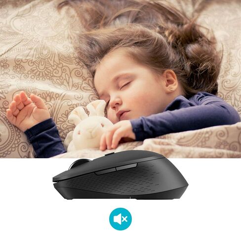 ماوس لاسلكي Rapoo Bluetooth 2.4G، قناتان بلوتوث مع ماوس مستقبل USB بدون ضوضاء، توصيل ما يصل إلى 3 أجهزة، ماوس كمبيوتر محمول للكمبيوتر الشخصي والكمبيوتر اللوحي والكمبيوتر المحمول - أسود in Kuwait