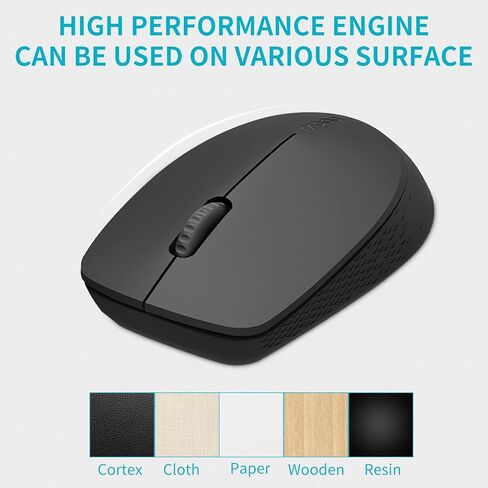 ماوس لاسلكي Rapoo Bluetooth 2.4G، قناتان بلوتوث مع ماوس مستقبل USB بدون ضوضاء، توصيل ما يصل إلى 3 أجهزة، ماوس كمبيوتر محمول للكمبيوتر الشخصي والكمبيوتر اللوحي والكمبيوتر المحمول - أسود in Kuwait