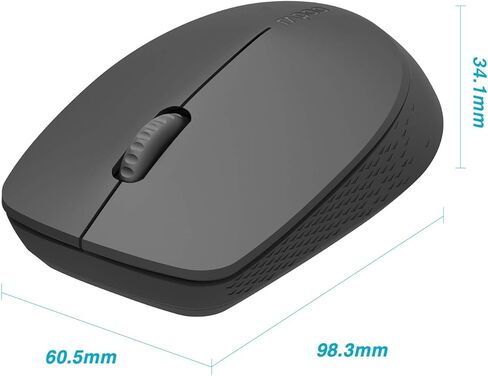 ماوس لاسلكي Rapoo Bluetooth 2.4G، قناتان بلوتوث مع ماوس مستقبل USB بدون ضوضاء، توصيل ما يصل إلى 3 أجهزة، ماوس كمبيوتر محمول للكمبيوتر الشخصي والكمبيوتر اللوحي والكمبيوتر المحمول - أسود in Kuwait