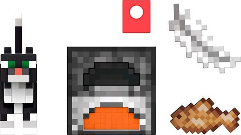 Mattel Minecraft Diamond Level Action Figure, Tuxedo Cat with 4 Accessories, 5.5-inch Collector Scale & Pixelated Design in Saudi Arabia