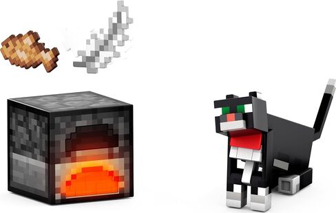 Mattel Minecraft Diamond Level Action Figure, Tuxedo Cat with 4 Accessories, 5.5-inch Collector Scale & Pixelated Design in Saudi Arabia