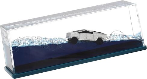 Unsinkable Cyber Pickup Truck Car Toy Model Desk Acrylic Paperweight Liquid Wave Decorations for Car Cruise Ship Toy in a Bottle Box Toys (Gold-S) in Kuwait