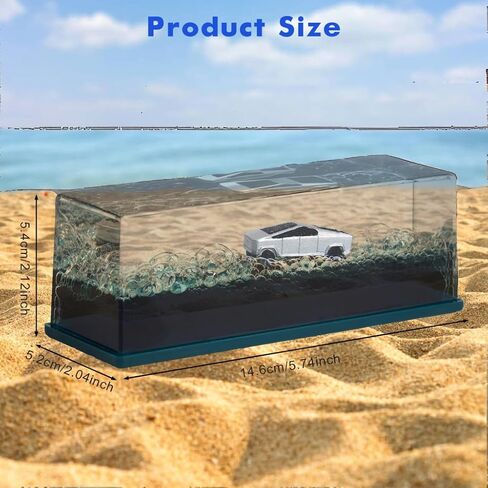 Unsinkable Cyber Pickup Truck Car Toy Model Desk Acrylic Paperweight Liquid Wave Decorations for Car Cruise Ship Toy in a Bottle Box Toys (Gold-S) in Kuwait