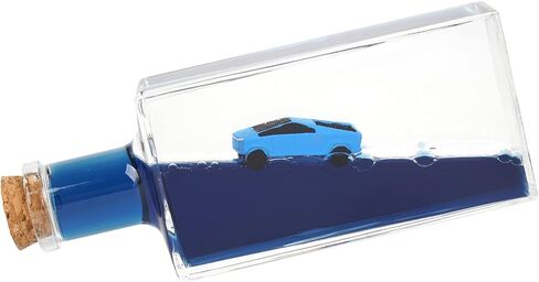Unsinkable Cyber Pickup Truck Car Toy Model Desk Acrylic Paperweight Liquid Wave Decorations for Car Cruise Ship Toy in a Bottle Box Toys (Gold-S) in Kuwait
