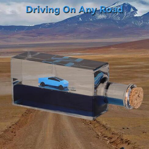 Unsinkable Cyber Pickup Truck Car Toy Model Desk Acrylic Paperweight Liquid Wave Decorations for Car Cruise Ship Toy in a Bottle Box Toys (Gold-S) in Kuwait