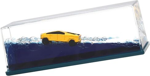 Unsinkable Cyber Pickup Truck Car Toy Model Desk Acrylic Paperweight Liquid Wave Decorations for Car Cruise Ship Toy in a Bottle Box Toys (Gold-S) in Kuwait