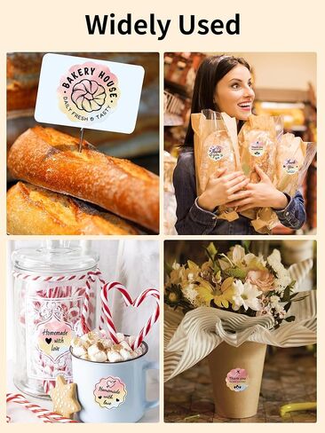 Memoking Rosy Clouds Flower Label, 1.96" Round, 140pcs, Compatible with Phomemo Printer M110 M220 M200 M120 M221 Labels for DIY Logo Design, Thanks in Saudi Arabia