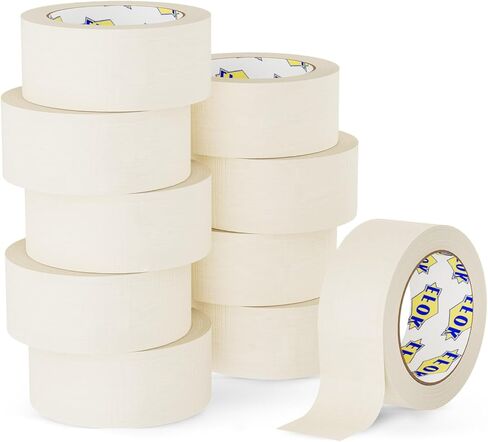 10 Rolls Masking Tape 2 Inch Wide Bulk, General Purpose White Masking Tapes for Drafting, Packing, Labeling, 1.88 Inch × 55 Yards Total 550 Yards in Saudi Arabia
